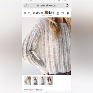 Natural life sweater. NWT. Smoke/ pet free home. Size:medium. Color: Bluish